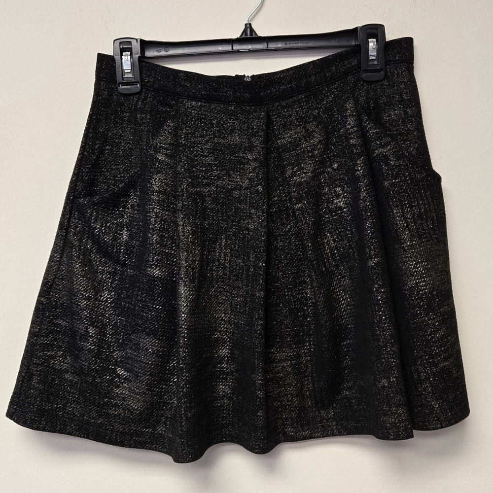 Soprano Pleated Mini Skirt Black With gold M - Picture 1 of 8